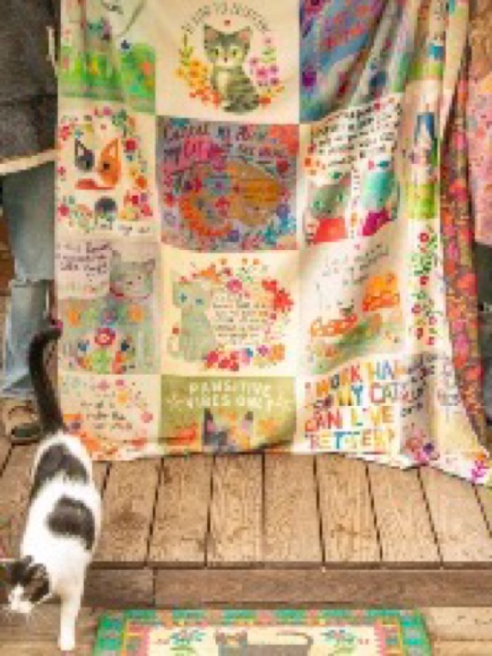 NWT Natural Life XL Cat Chirps Blanket Throw 65in x 75in - Picture 9 of 9